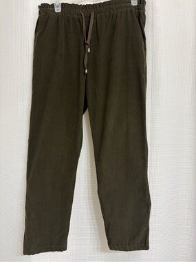 Olive Drawstring Corduroy Pants